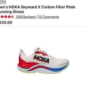 Hoka Skyward X White Red Blue Athletic Shoes